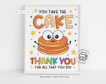 Appreciation Sign Printable, Pancake Bar Sign Teacher and Staff Appreciation Poster Food Table Sign, Pancake Breakfast Bar Sign Printable