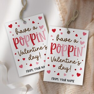Have A Poppin Valentines Day Tags, Valentine Popcorn Gift Tags ...