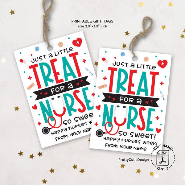 Nurse Appreciation Week Printable Gift Tags, Happy Nurses Week Gift Tag, Nurse Week 2024, Printable Nurse Week Tags, Nurse Week Thank You