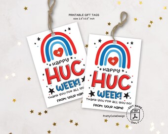 HUC Appreciation Gift Tags: Rainbow Thank You Labels (Printable Download)