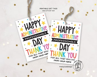 Administrative Professionals Day Tag Printable, Admin Professionals Printable Gift Tags, Administrative Day Thank You Tag, Employee Gift Tag