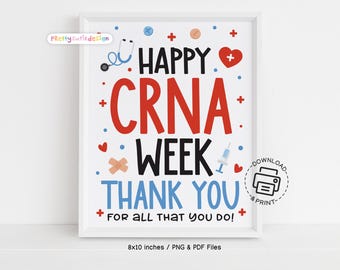 CRNA Week Printable Sign, Healthcare Appreciation Poster (PDF Printable)