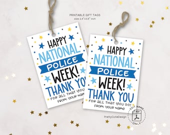 Police Week Tag, Happy National Police Week Gift Tags Printable, Police Appreciation Tags, Police Appreciation Week, Police Officer Gifts