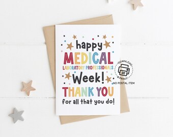 Medical Laboratory Professionals Week Card Printable, Lab Week Thank You Card, Healthcare Worker Appreciation, Instant Download