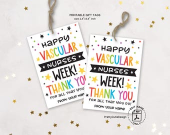 Vascular Nurses Week Gift Tags: Nurse Appreciation Printable (Instant Download)