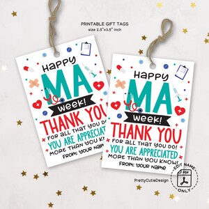 MA Week Geschenkanhänger zum Ausdrucken: Arzthelferin Wertschätzung Gefallen, Dankeschön Tags