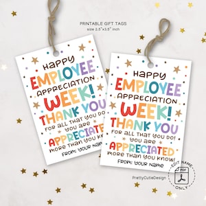 Etichetta regalo stampabile per la settimana di apprezzamento dei dipendenti, etichetta per borsa omaggio di riconoscimento dei dipendenti, etichetta regalo di ringraziamento per i dipendenti, etichette per borse omaggio per i dipendenti