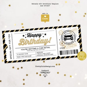 Auto Detaillierung Geschenkgutschein Ticket Gutschein Vorlage, Auto Detail Coupon Vorlage druckbar, Auto Liebhaber Geburtstag Überraschung Geschenkkarte