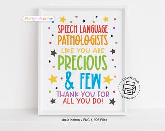 Speech Language Pathologist Day Sign, SLP Appreciation Printable Wall Art, Thank You Gift Display for Clinic, Office or Therapy Space