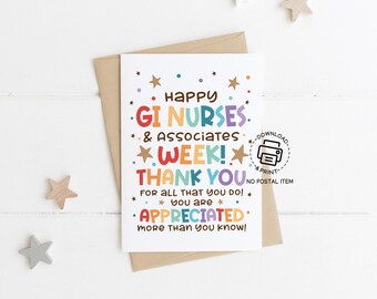 Printable GI Nurses & Associates Week Greeting Card, GI Nurses Appreciation Week Gifts, GI Nurses Thank You Gift, Nurse Thank You Card