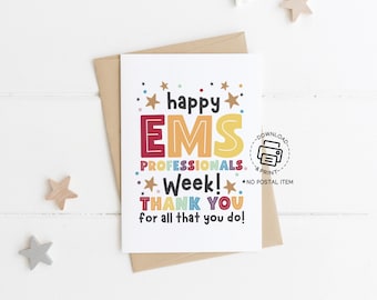 EMS Week Greeting Card Printable, Thank You Card for EMS Professionals, Paramedic Appreciation, First Responder Gift Instant Download