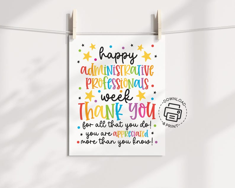 Administrative Professionals Week Sign Printable, Admin Appreciation ...