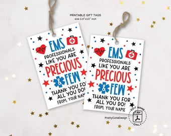 EMS Week Gift Tags Printable, Emergency Medical Services Thank You Tag for EMT Paramedic Appreciation, Instant Download