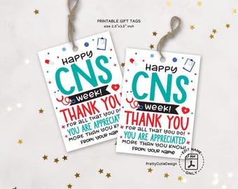 CNS Week Gift Tags Printable: Nurse Appreciation Thank You (PDF Download)