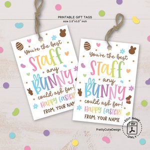 Frohe Ostern Geschenkanhänger, Geschenkanhänger zur Wertschätzung des Personals, Dankeschön-Tags für Mitarbeiter, Osterhase Schulpersonal Geschenkanhänger, Ostergeschenkanhänger