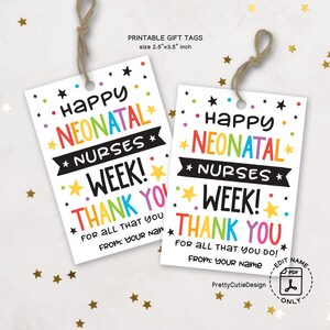 Neonatal Nurse Week Gift Tags: Rainbow NICU Staff Appreciation (Digital Download)