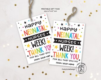 Neonatal Nurse Week Gift Tags: Rainbow NICU Staff Appreciation (Digital Download)