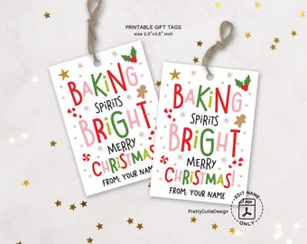 Christmas Baking Gift Tags Printable, Cookie Exchange Labels, Holiday Treat Wrapping
