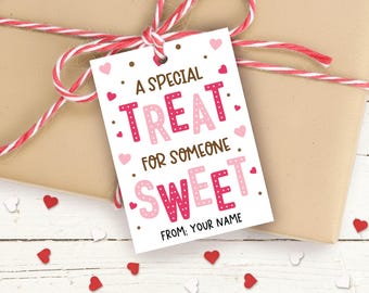 Valentines Treat Bag Tag Printable, Special Someone Sweet Dessert Gift Label, Digital Download