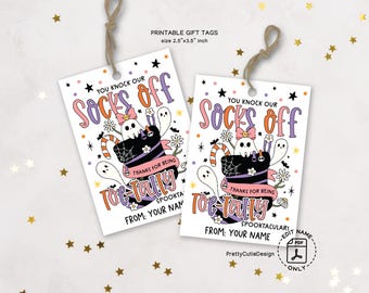 Halloween Gift Tags Printable: Socks Off Toe-tally Spooktacular Appreciation Favor Label
