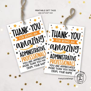 Administrative Professionals Day Gift Tags Printable, Amazing Admin Thank You Tags, Office Staff Appreciation, Admin Week Gift Labels
