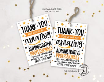Administrative Professionals Day Gift Tags Printable, Amazing Admin Thank You Tags, Office Staff Appreciation, Admin Week Gift Labels
