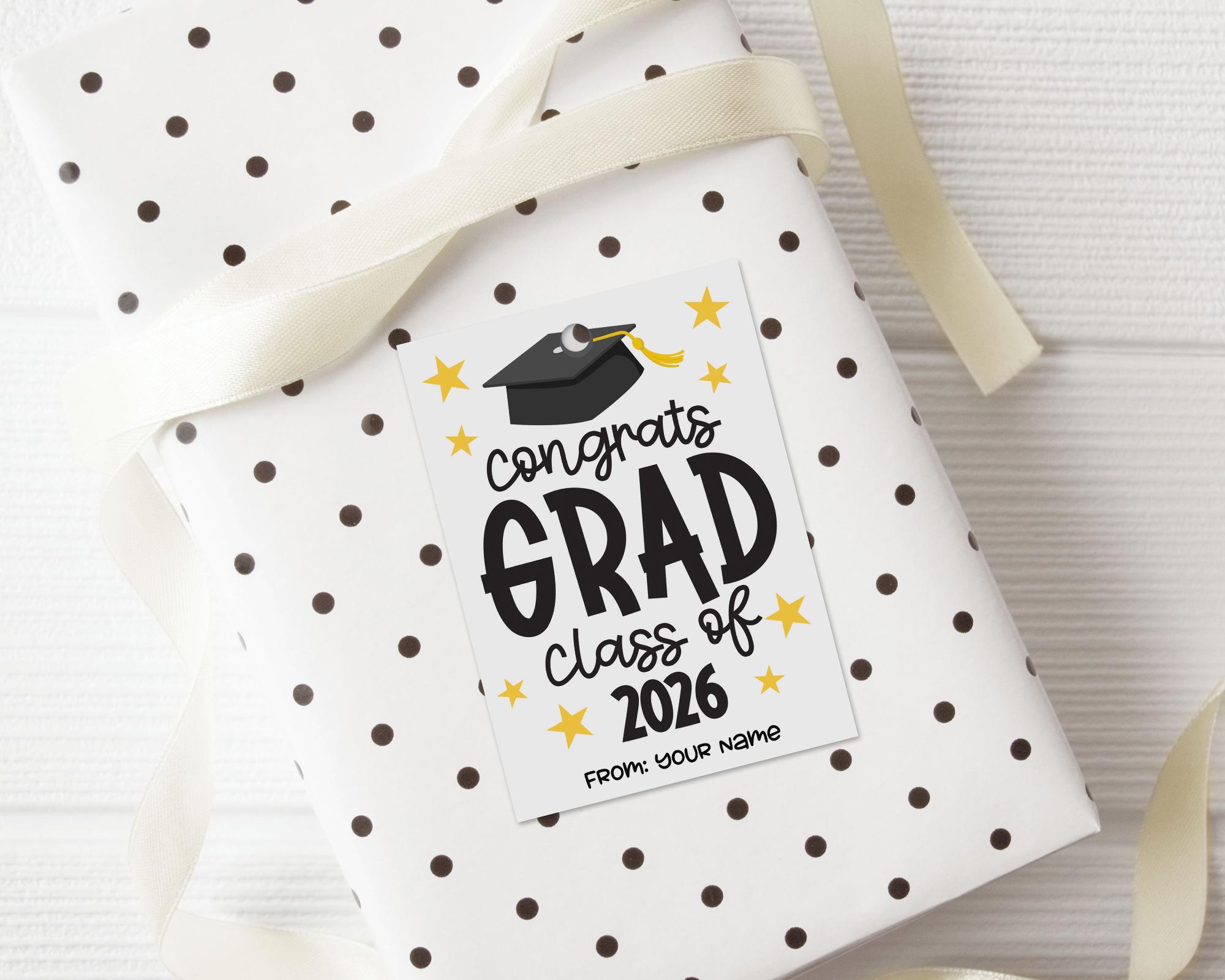 Graduation Gift Tags Printable, Congrats Grad, Class of 2026 Party ...