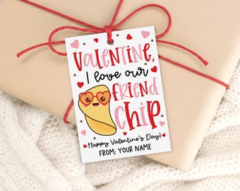 Potato Chip Valentine Gift Tag Printable, Friend Pun, Classroom Treat Bag Label, Digital Download