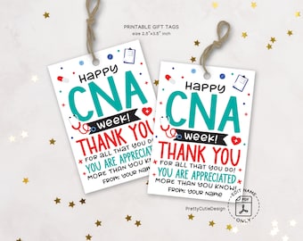 CNA Week Gift Tag, Printable CNA Week Gift Ideas, Certified Nursing Assistant Week Card, Gift Tag Personalized, Appreciation Week Tag