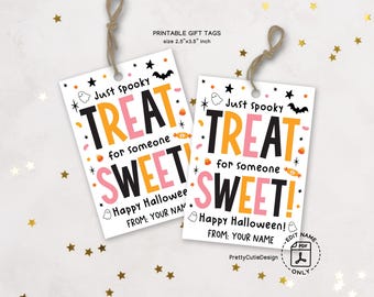 Halloween Treat Tags Printable: Spooky Sweet Gift Tags (Digital Download)