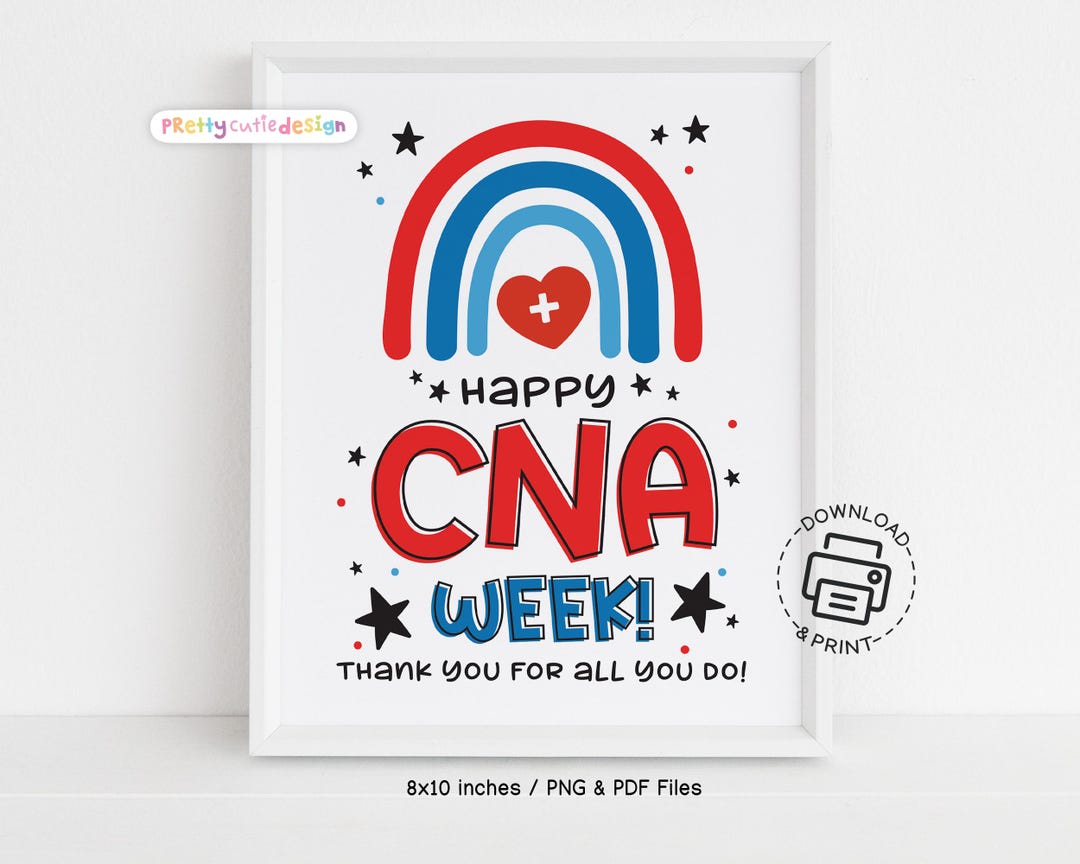 CNA Week Printable Sign: Rainbow Thank You Poster (PDF & JPG) - Etsy
