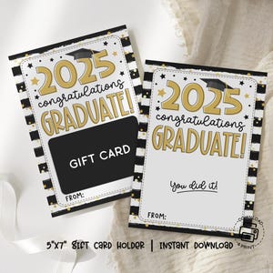 Abitur Geschenkkartenhalter 2025, Du hast es geschafft Grad Karte, Graduierung Geldhalter, Klasse von 2025 Glückwunsch Geschenkanhänger PDF