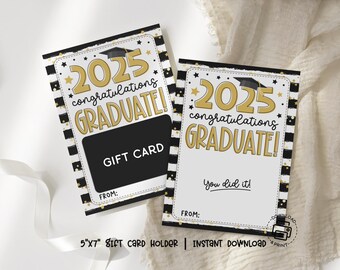 Printable Graduation Gift Card Holder 2025, You Did It Grad Card, Graduation Money Holder, Class of 2025 Congrats Gift Tag PDF