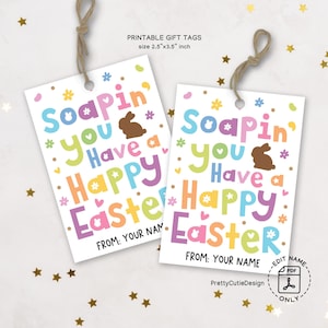 Étiquettes cadeaux de Pâques, étiquettes de cadeau de Pâques, étiquettes de savon lapin, étiquettes de panier de Pâques, étiquettes de Pâques imprimables