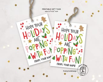 Christmas Gift Tags, Funny Holiday Printable, Popping With Fun Message
