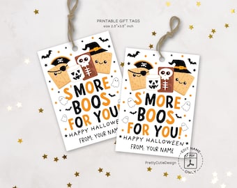 Halloween S’more Boos Gift Tags Printable: Classroom Party Favor Labels (PDF Download)