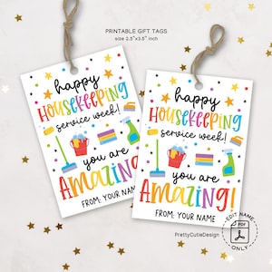 Danksagung Woche Geschenkanhänger, Danksagungsanhänger für die Reinigung, Dankeschön Geschenkanhänger für die Haushaltung Woche