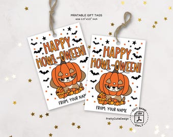 Happy Howl-oween Gift Tags: Puppy Costume Design (Digital Download)