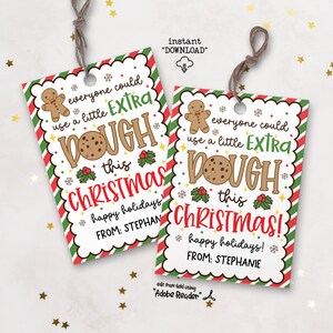 Christmas Cookie Dough Tags, Extra Dough Christmas Cookie Gift Tag ...