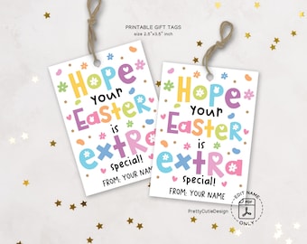 Easter Gift Tags Extra Special, Easter Gift Tags Printable, Kids Easter Favor Tags, Classroom Gifts, Easter Basket Tags, Party Favor Tags