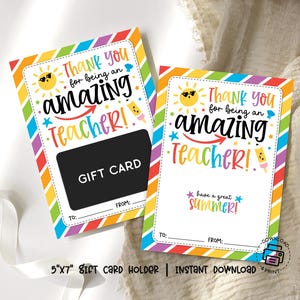 Carte-cadeau Merci d'avoir été un enseignant incroyable, carte de remerciement pour enseignant de fin d'année scolaire, impression dernier jour d'école