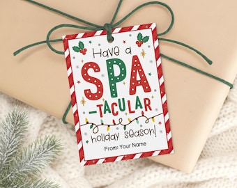 Christmas Spa Gift Tags, SPA-tacular Holiday Printable, Self Care Treat Bag Labels, Digital Download