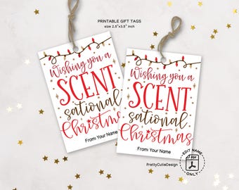 Scentsational Christmas Gift Tags, Scented Holiday Labels (Printable)