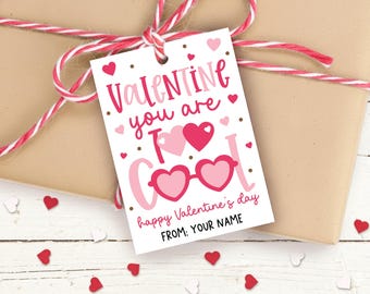 Kids Classroom Valentine Gift Tag Printable, Too Cool Treat Bag Label, Digital Download