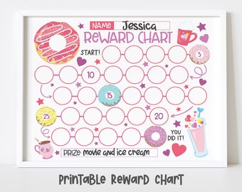 Donut Reward Chart for Kids, Simple Kids Reward Chart, Cute Donut  Sticker Chart - INSTANT DOWNLOAD