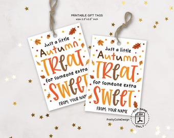 Autumn Treat Bag Tags Printable: Fall Favor Gift Tags, Someone Extra Sweet Appreciation Labels