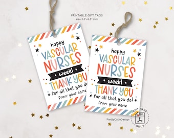 Vascular Nurses Week Gift Tag: Printable Nurse Appreciation Favor (Digital Download)