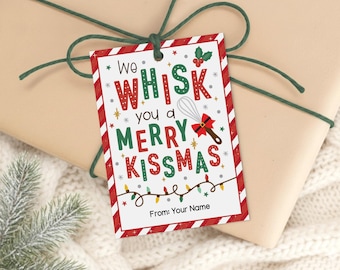Whisk You a Merry Kissmas Gift Tags, Baking Printable, Cookie Exchange Labels, Digital Download