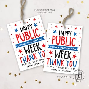 Happy Public Service Recognition Week Gift Tags Printable, Cookie Thank You Gift Tag, For All You Do Tag We Appreciate You Gift Appreciation