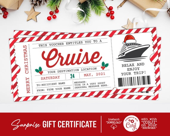 Christmas Cruise Trip Ticket Surprise Gift Voucher (Download Now